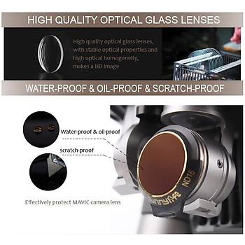 Dji Mavic Pro Kamera İçin Kızaklı Optik Lens 6 lı Filtre Set MCUV + CPL + ND4-8-16-ND32