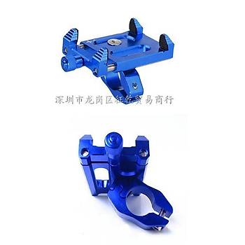 Motorsiklet Bisiklet Gidon CNC Alüminyum Alaşımlı Telefon Çerçeve Stand Siyah