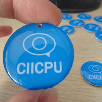NFC Tag Su Geirmez Mavi Kristal Epoksi 13.56 MHz Ntag213