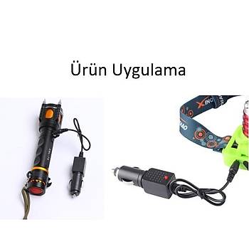 El Feneri Araç Şarj Cihazı Çakmak Çıkışlı 12V 24V Kafa Lambası
