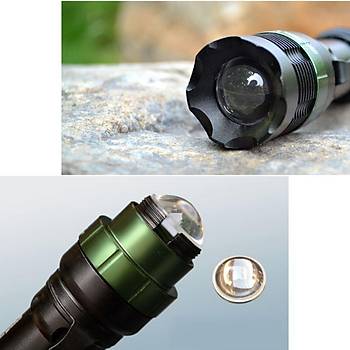 LED El Feneri 10W 2000 Lmen Linterna CREE T6 LED  Zumlanabilir 3 xAAA-1x18650 