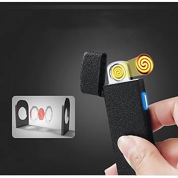 Elektronik Tesla Çakmak Ultra İnce Alevsiz Rüzgar Geçirmez USB Şarjlı