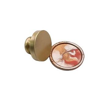 Boş Mum Mühür Bronz Damga Kafası Yuvarlak 30mm Bronz