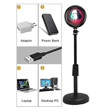 Gökkuşağı Projeksiyon Lambası Atmosfer Işığı 360° Açılı USB 5V