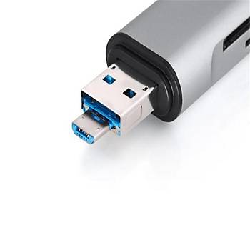 USB-C Type C USB 3.0 Micro USB OTG TF SD MS Card Reader 