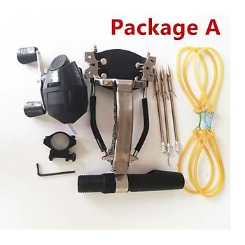 Balıkçılık Sapan Yüksek Hız Avcılık Sling Shot Güçlü Sapan Makara Ok Set