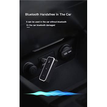 Bluetooth 5.0 A2DP Stereo Ses Alcs Mikrofonlu Ara Kiti Aux 3.5mm Jack