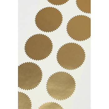 Al�minyum Kendinden Yap��kanl� Etiket Gold Renk 50 adet 50mm �ap 