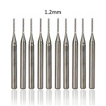 Tungsten Karbr PCB Kesme CNC Freze Ahap leme 1.2mm 10 Adet