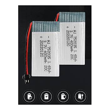 Lipo Pil 3.7V 400mAh 25C Dron ve RC Model Bataryas HX2.54 Soket