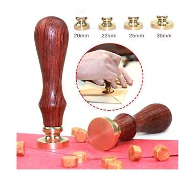 Eritme Balmumu M�hr� Damga 22 mm Yuvarlak Bo� Bak�r Kafa + G�la�ac� Kol 