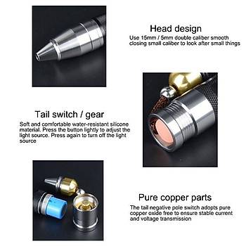 365nm UV - Beyaz - Sar 3 Renk LED Fener 10W Tak Para Kimlik Pet