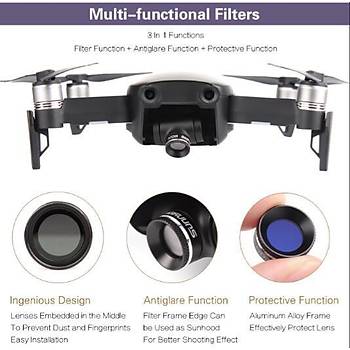 DJI Mavic Pro Platinum Kamera İçin Kızaklı Optik Lens 4 lü Filtre Set MCUV / CPL / ND4 / ND8