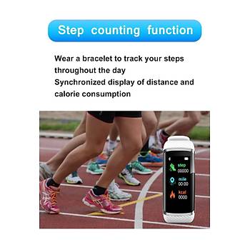 Akıllı Spor Bilezik Saat Kalp Hızı Kan Basıncı Android IOS Uyumlu