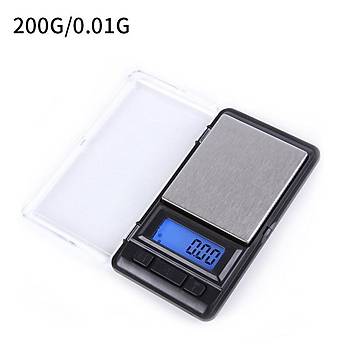 Dijital Terazi Mavi LCD Ekran Max 200gr 0.01gr Hassasiyet