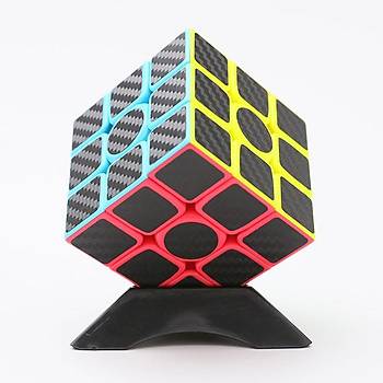 ZCUBE 3x3x3 Karbon Fiber Sticker Sihirli Kp 55mm Profesyonel