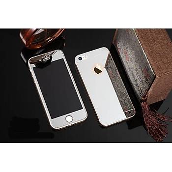 iPhone 6 6S İçin Ön/Arka Mirror Aynalı Ekran Koruyucu Tamperli Cam Gümüş Renk
