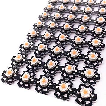 Tam Spektrum 3W Bitki Büyüme 400nm ~ 840nm Led Çip  Diyot Siyah PCB Bord