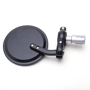 Motosiklet Yan Dikiz Ayna Set Alüminyum Siyah 22mm Gidon Bar Sonu 