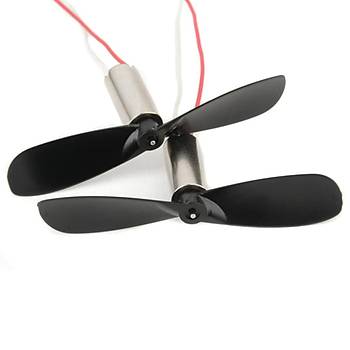 DC 3.7V 35000 RPM Çekirdeksiz Motor + Pervane 2 li Set DIY RC Uçak Dron