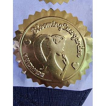 Alüminyum Kendinden Yapışkanlı Etiket Bronz Gold Renk 50 adet 50mm