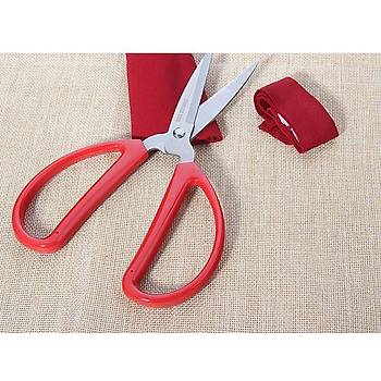 Dayanıklı Keskin 420 Paslanmaz Çelik Makas 20cm Kırmızı ABS Elastik Saplı