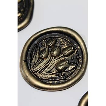 M�h�rc�m Antique Tulips 12 Adet 3D Haz�r Kendinden Yap��kanl� Sticker M�h�r RM2108