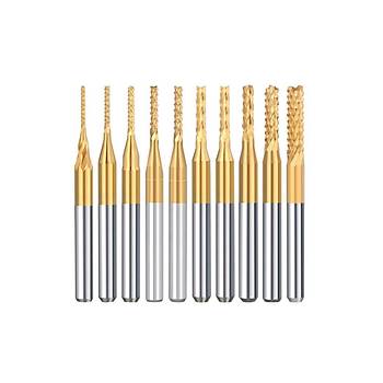 Titanyum Kaplı Tungsten Çelik CNC Freze PCB Kesici 0,5 - 3,175mm