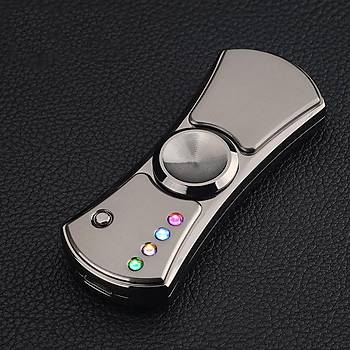 Alevsiz Tesla Çakmak Led Işıklı Stres Çarkı USB Şarjlı Rüzgar Geçirmez