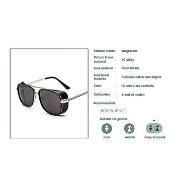 Tony Stark Iron Man Matsuda UV 400 Gne Gzl G13 Siyah Lens
