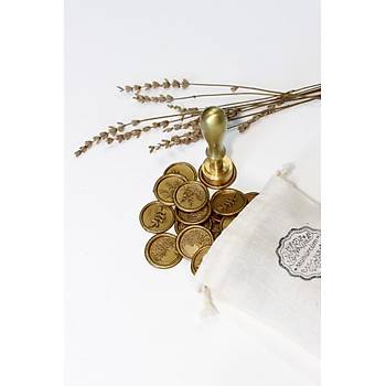 Mühürcüm Kişiye Özel Pirinç Sap ve Pirinç Kafa Mum Mühür Damgası 2.5 cm MHK100PS