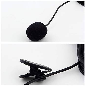 Klip-on Yaka Klips Mikrofonu 30Hz ~ 15000Hz Mini 3.5mm Jack 1.5 mt