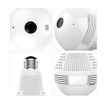 360 Panoramik Ampul IP Kamera PTZ 960P WiFi Kablosuz Hareket Alglama 
