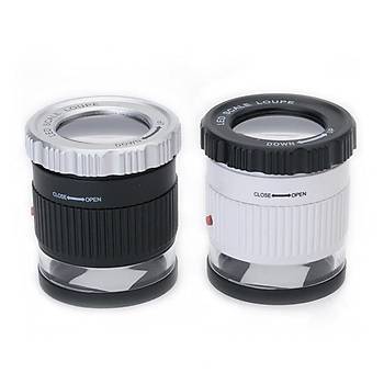 30X Büyüteç ABS Kasa Çift Katmanlı Lens 3 Led 3 UV Işık
