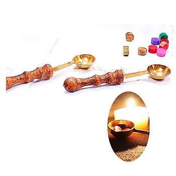 Retro Mektup M�h�r� Damga K Harfi + 30 Adet M�h�r Mumu + Eritme Ka����