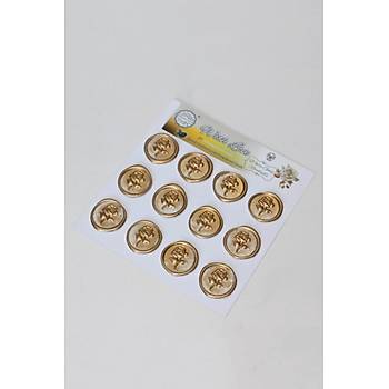  Mühürcüm White Gold Rosebuds 12 Adet 3D Hazır Kendinden Yapışkanlı Sticker Mühür RM2107