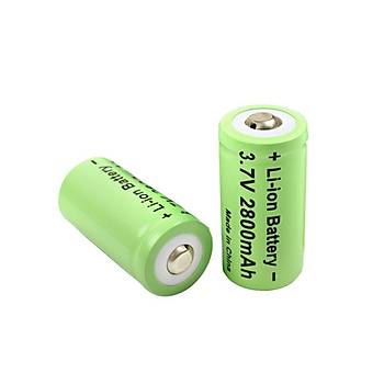 16340 CR123A 2800mAh 3.7V Li-ion �arj Edilebilir Pil 