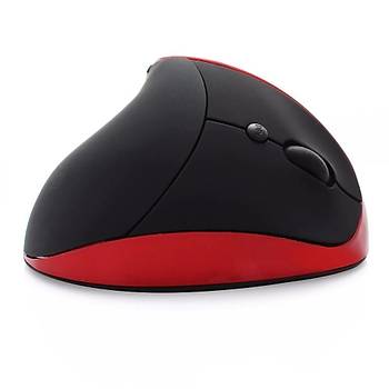 Optik Dikey Şarjlı Pilsiz Mouse 2.4GHz Ergonomik Kablosuz Kırmızı 5 Buton 