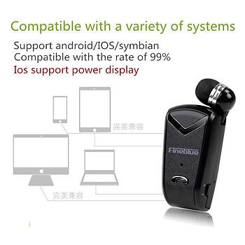 Fineblue F-V2 Klipsli Makaronlu Bluetooth Stereo Kulaklýk BT4.0 