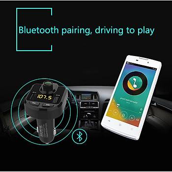 Bluetooth Araç Kiti FM Verici Handsfree Çift USB SD TF Kart U Disk Araba MP3 Çalar 