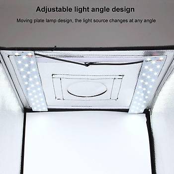 Fotoğraf Stüdyosu Kutusu 60 Ayarlı LED 5500 lm Katlanır Taşınabilir Çanta 
