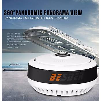 360° Panoramik IP WiFi 960P PTZ Kamera İki Yönlü Ses SD Kart Yuvası