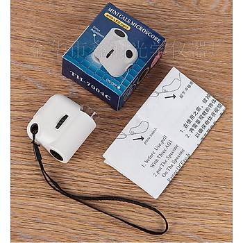 55x LED Işık El Cep Taşınabilir Büyüteç Mini Yüksek Güç Mikroskop 