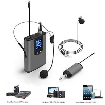 UHF Kablosuz Kulaklık Mikrofon Verici ve Alıcı 1/4 