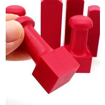 M�h�r Kau�uk Ala��m K�rm�z� Ka�e Kare 25x25mm