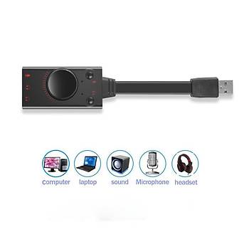 Harici USB 2.0 Ses Kart Stereo Mic Hoparlr Kulaklk Ses 3.5mm Jack 