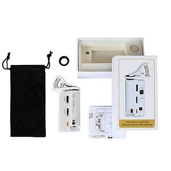 60X 100X UV LED I��kl� Mikroskop B�y�te� Cep Telefon Klipsli 