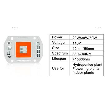 Tam Spektrum 50W 220V Yeni Nesil Bitki B�y�tme Led Cob �ip
