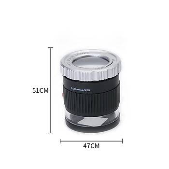 30X Büyüteç ABS Kasa Çift Katmanlı Lens 3 Led 3 UV Işık