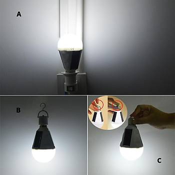 12W Gne Enerjili LED Solar Lamba Tanabilir Gne Enerjisi Panelli 